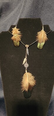 Feather necklaces and earrings sets - image2